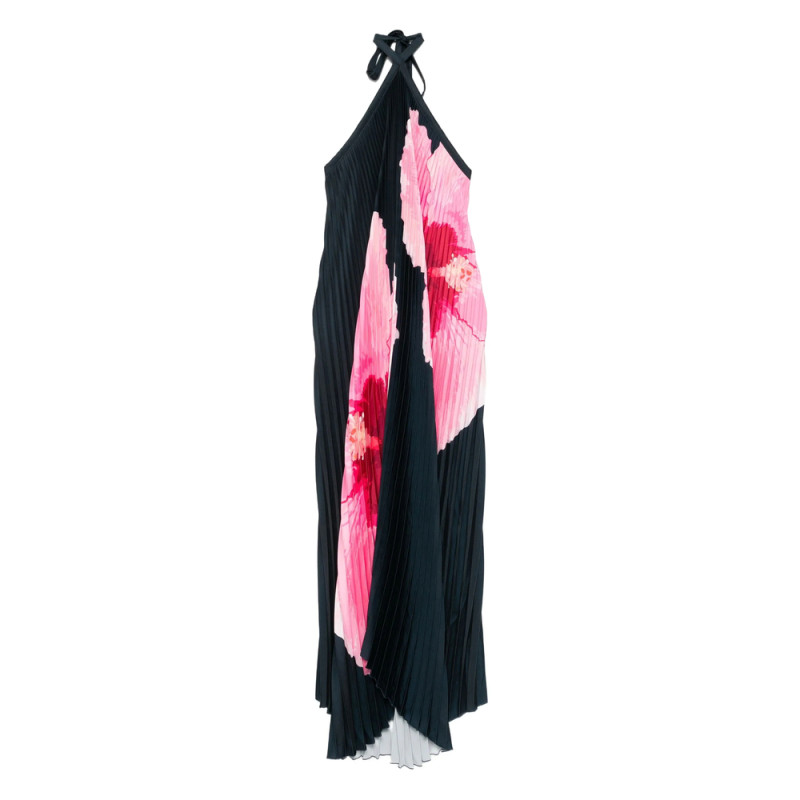 L'idee Hibiscus-print Pleated Dress
