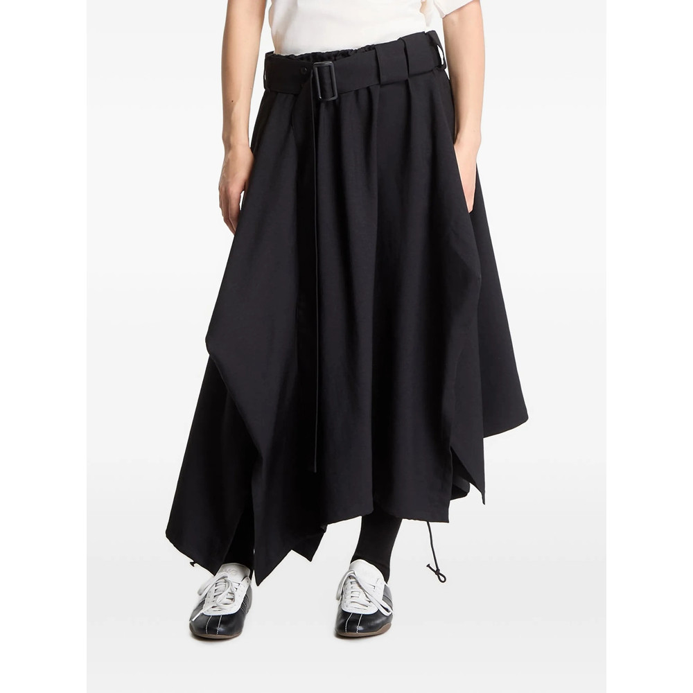 Y-3 Adapt SU Belted-waist Asymmetric-hem Midi Skirt