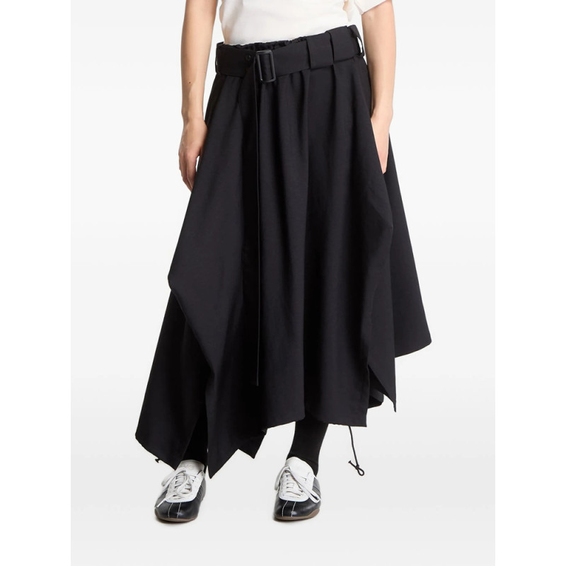 Y-3 Adapt SU Belted-waist Asymmetric-hem Midi Skirt