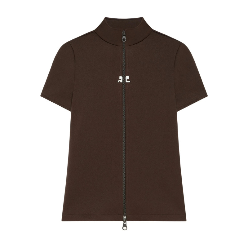 Courrèges Zippered Short-sleeve Top