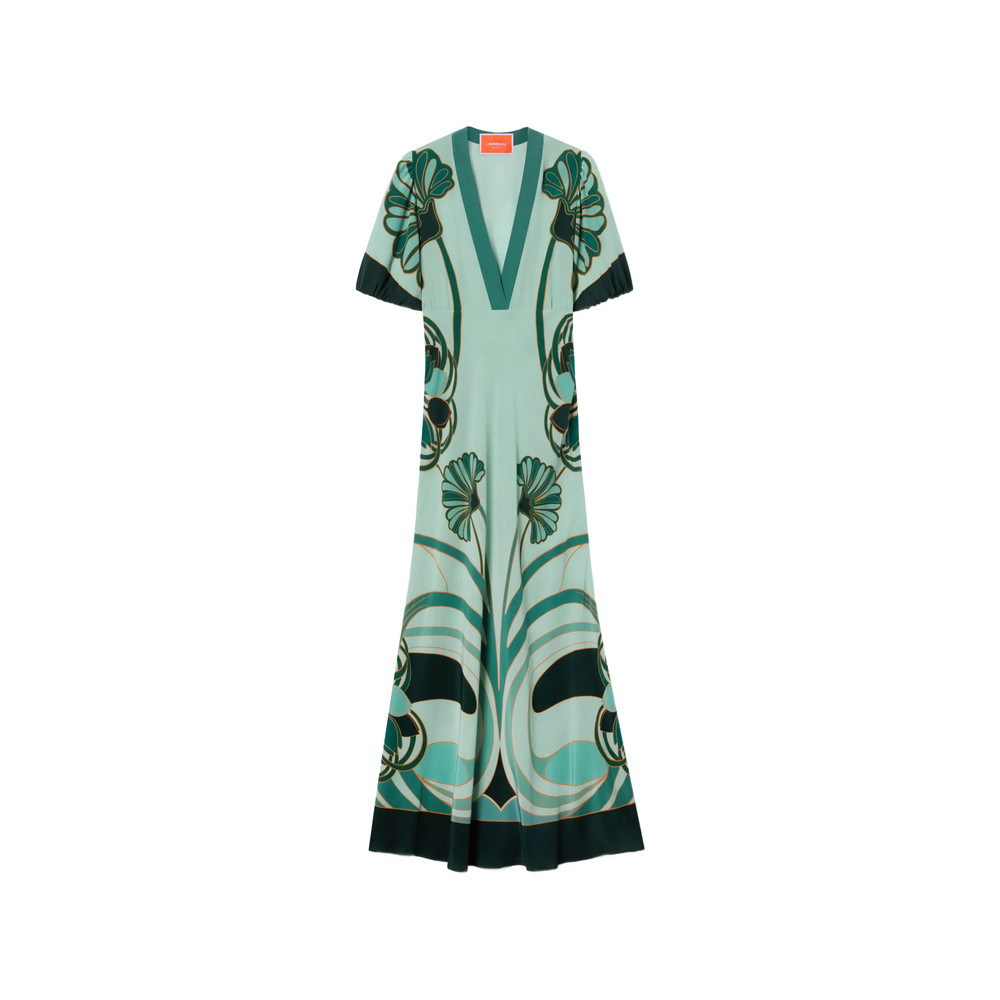 La Double J Marlene Dietrich Blooming Tulip Placée V-neck Dress