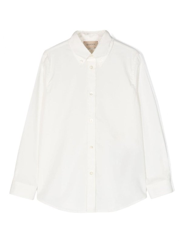 logo-embroidered poplin shirt