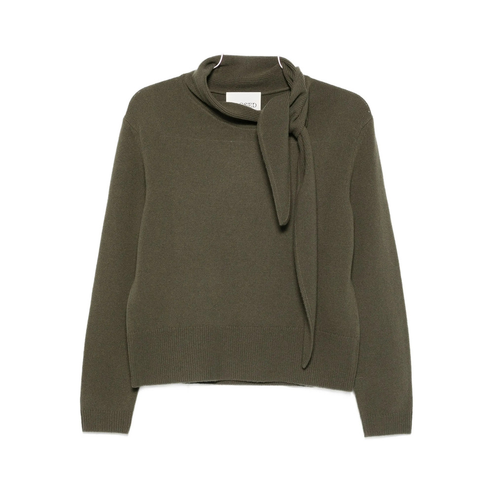 Closed Tie-neck Sweater