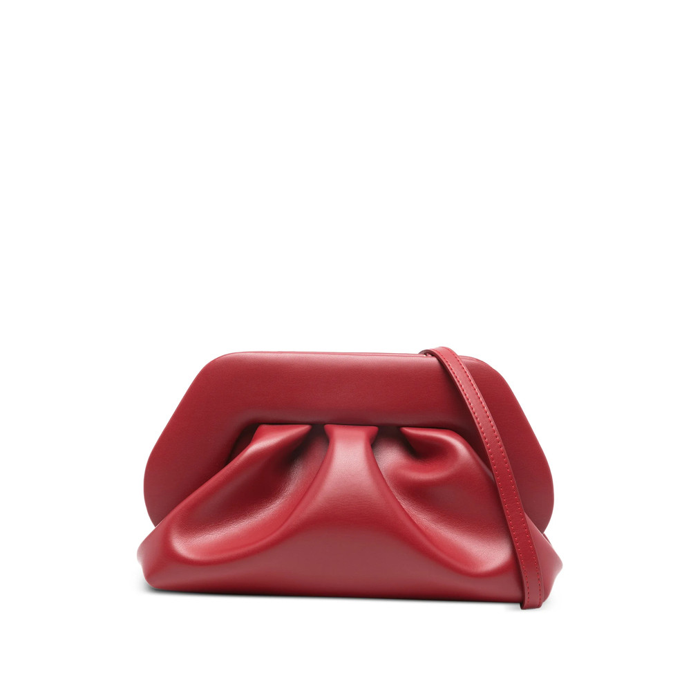 The-moirè Medium Bios Ruched Clutch Bag