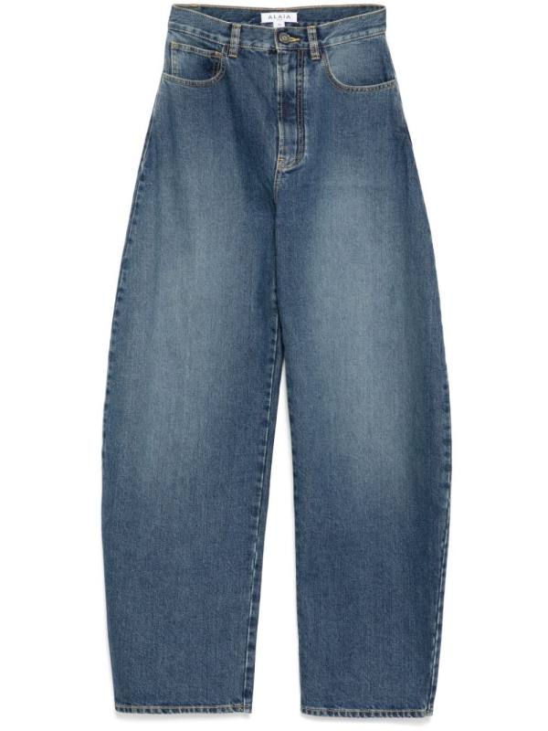 barrel-leg jeans
