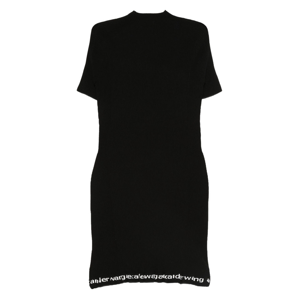 Alexander Wang Ribbed Logo-detail Midi Dress