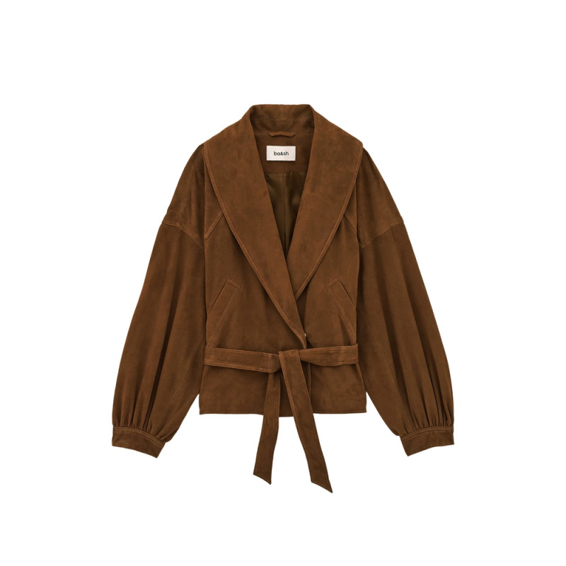 Ba & sh Belted Shawl-collar Coat