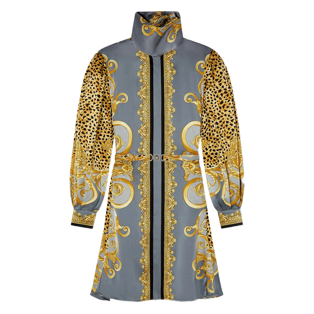 Versace Silk Animal-print Dress