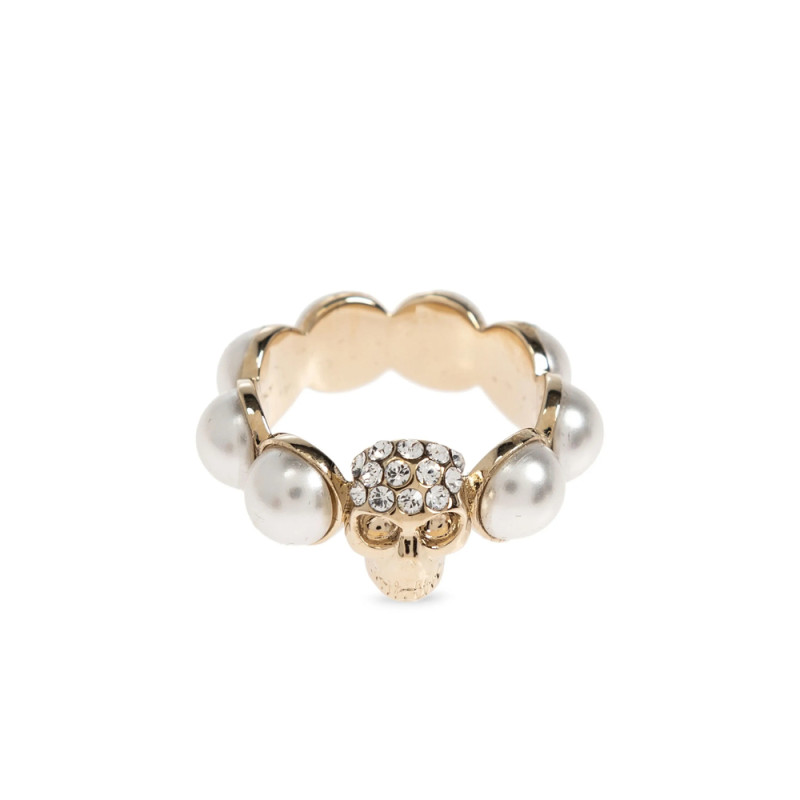 Alexander Mcqueen Skull-motif Pearl Ring