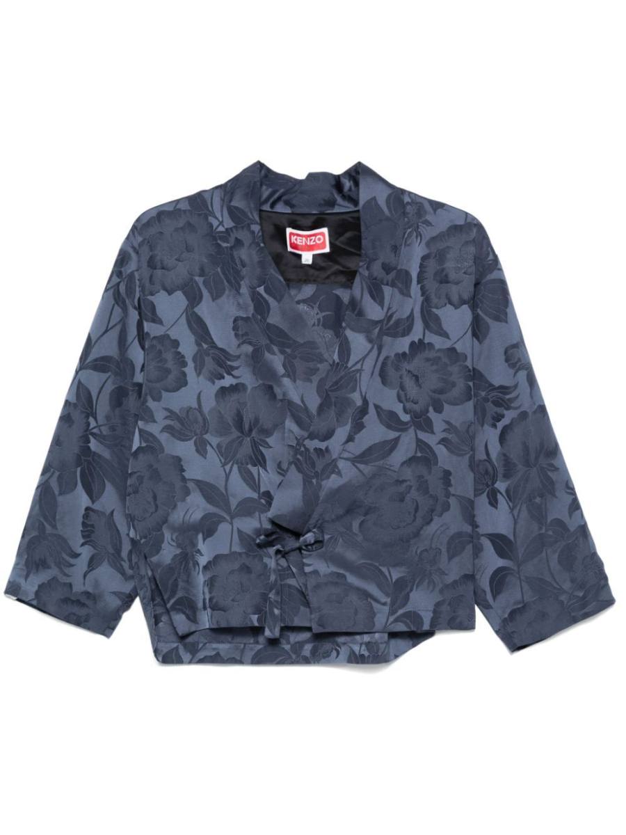 floral-jacquard jacket