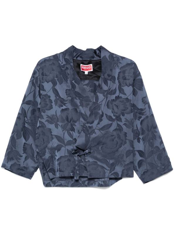floral-jacquard jacket
