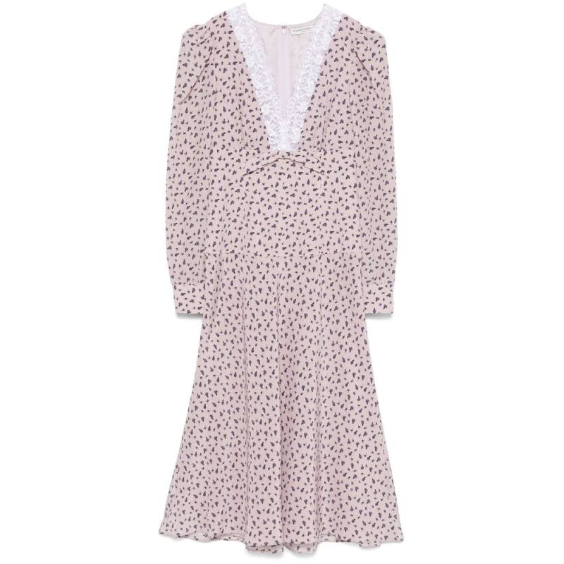 Alessandra Rich Rose-print Midi Dress