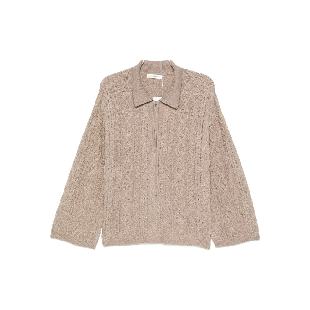 Viktoria Chan Cable-knit Zip-up Cardigan
