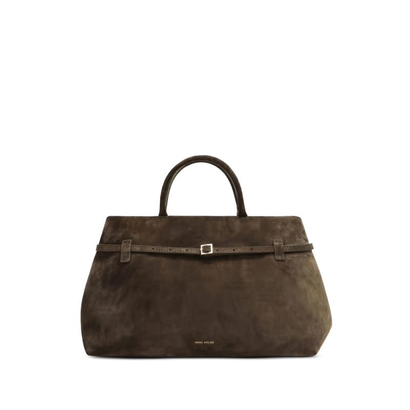 Manu Atelier Buckle-fastening Suede Tote Bag
