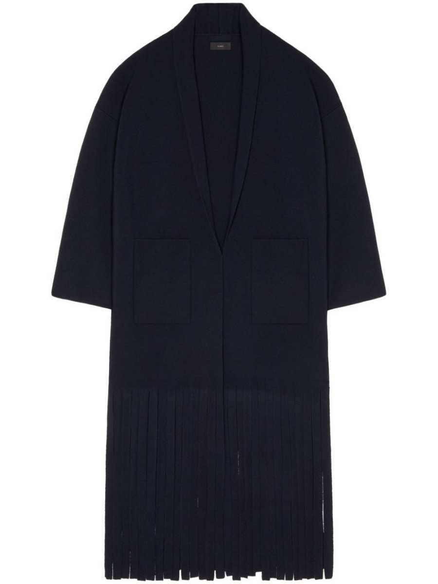 fringed belted coat