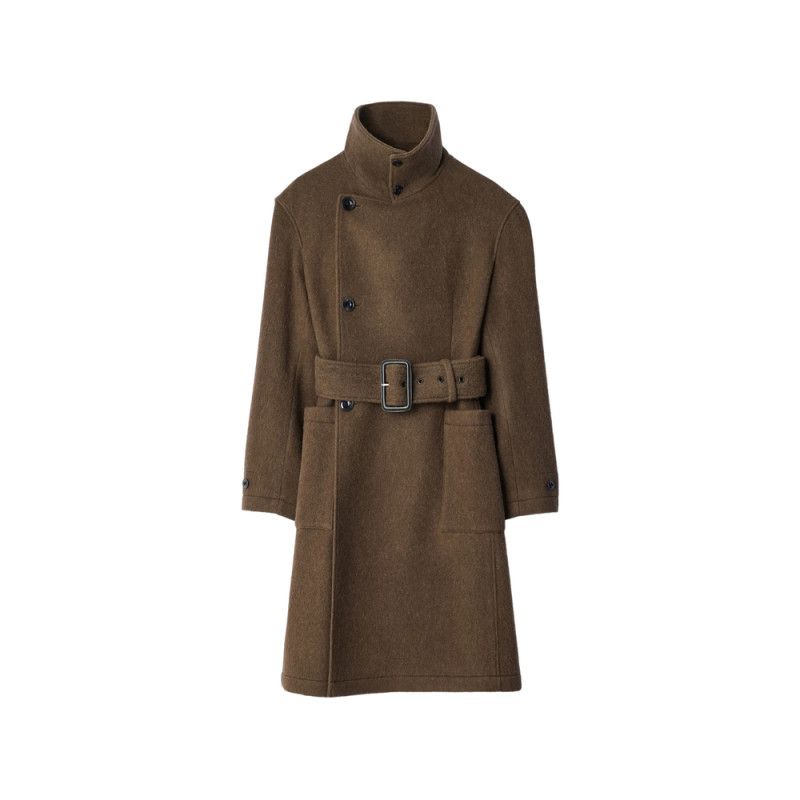 Lemaire Fitted Wrap Coat In Felted Wool And Alpaca Blend