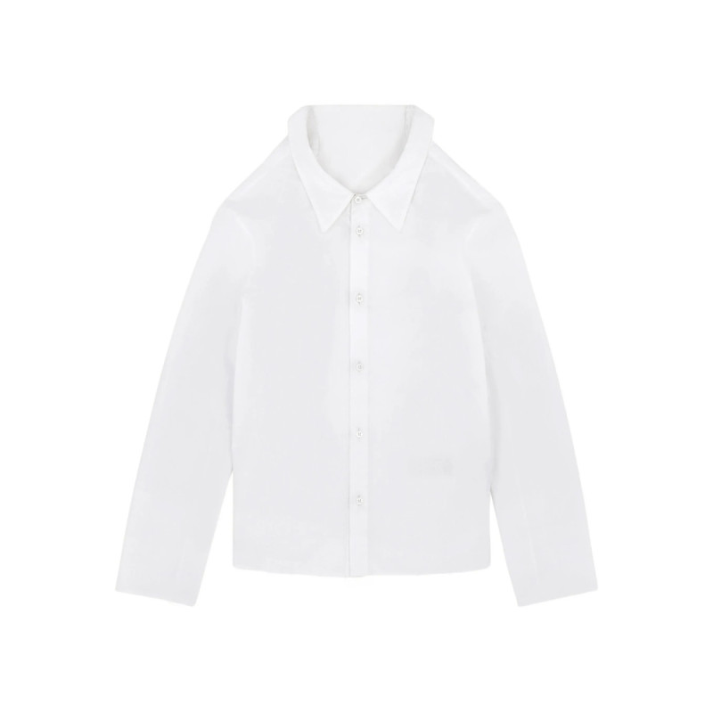 Mm6 Maison Margiela Oversized-collar Frayed-hem Shirt