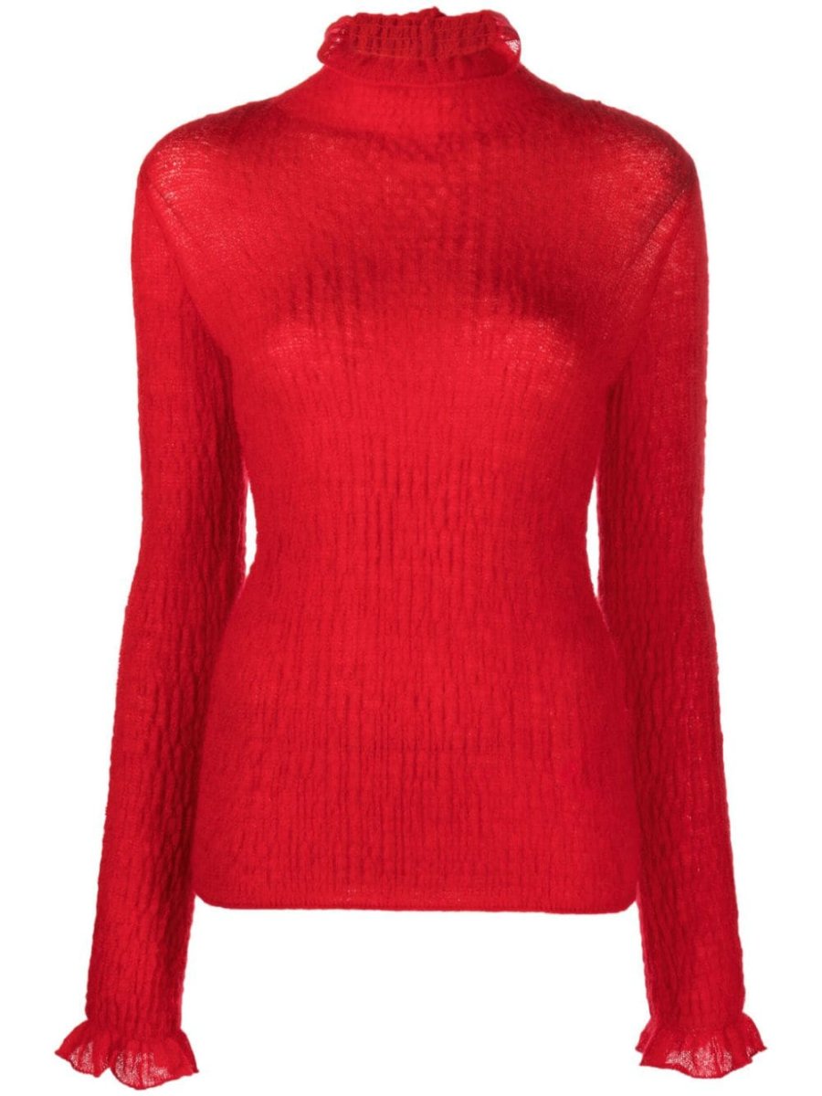 roll-neck rib-trimmed jumper