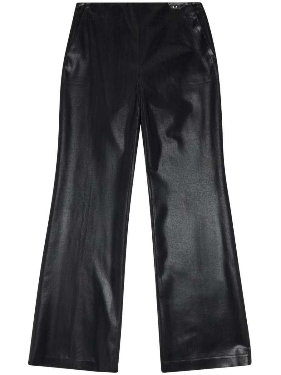mid-rise flared trousers