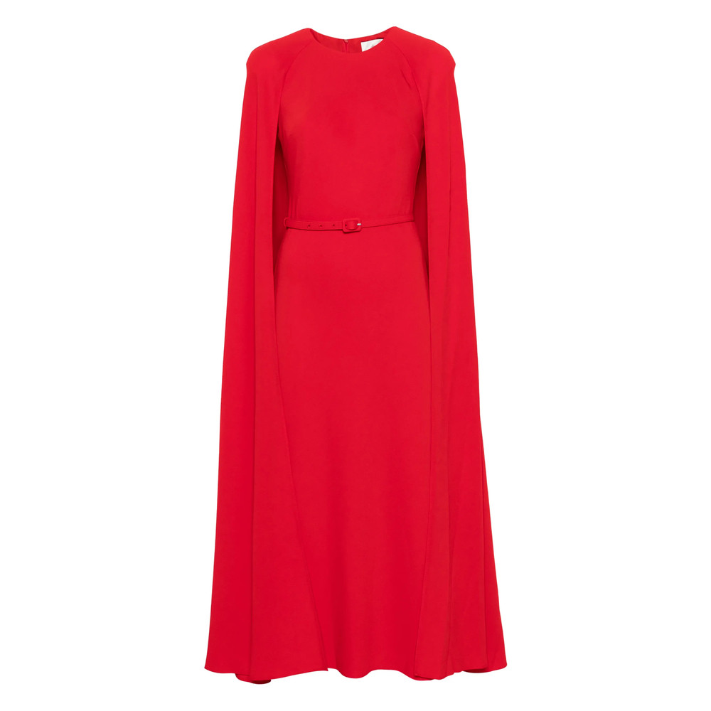 Roland Mouret Belted Cape Maxi Dress