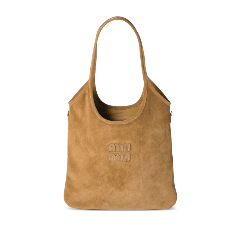 Miu Miu Ivy Suede Logo-detail Shoulder Bag