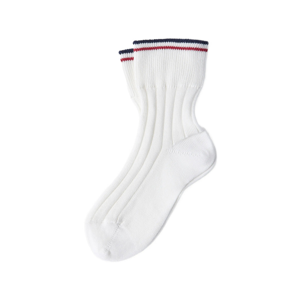 Brunello Cucinelli Cotton Rib Knit Socks With Stripes