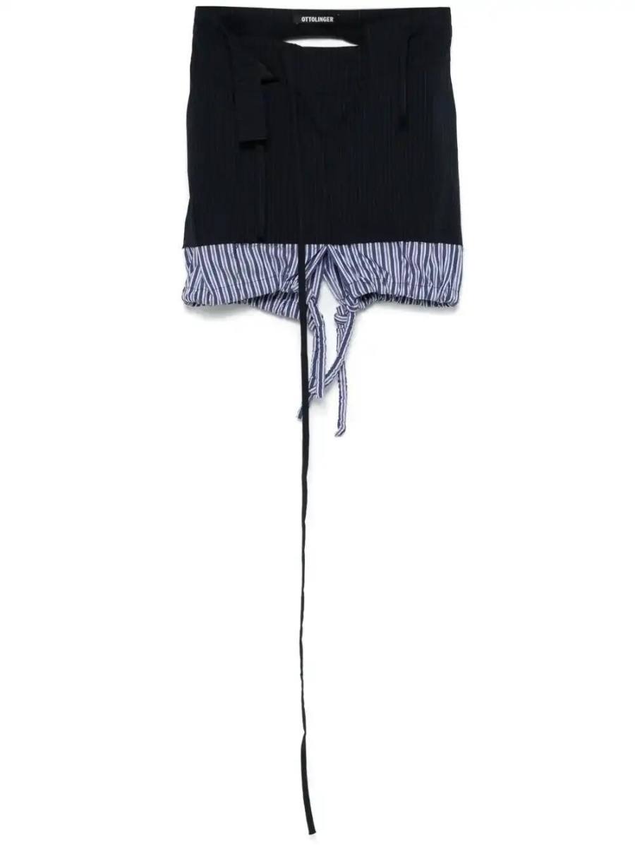 striped mini skirt