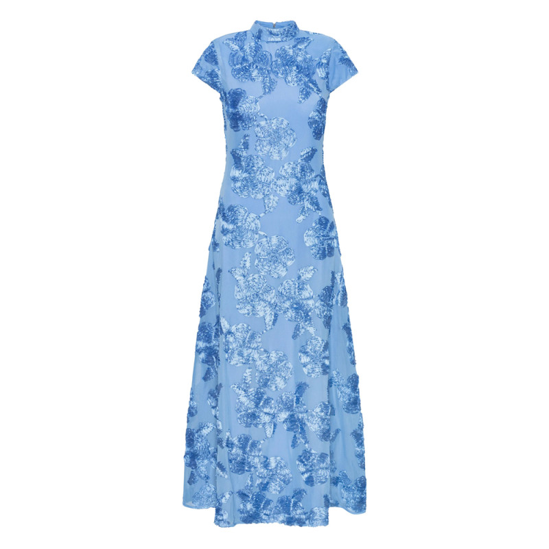 Rotate Floral-embroidered Midi Dress