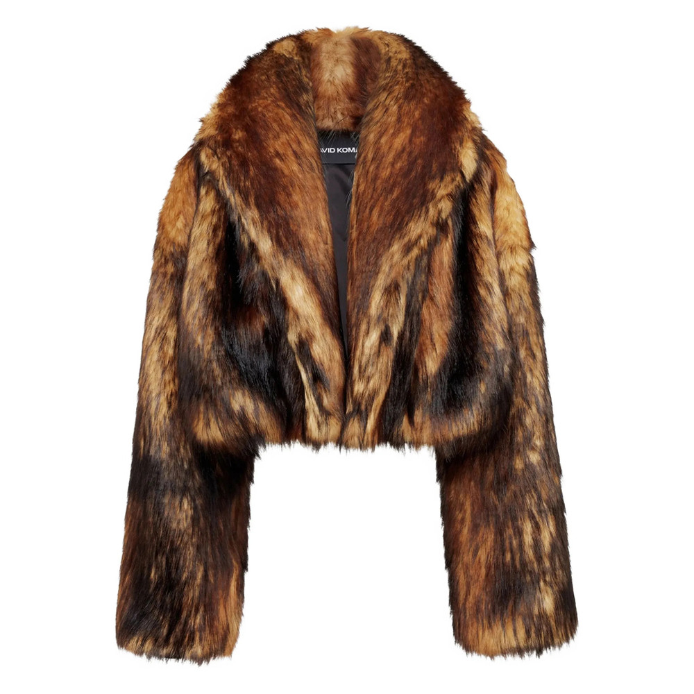 David Koma Faux-fur Cropped Coat