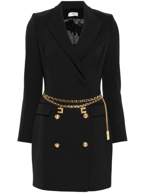 belted crepe mini dress