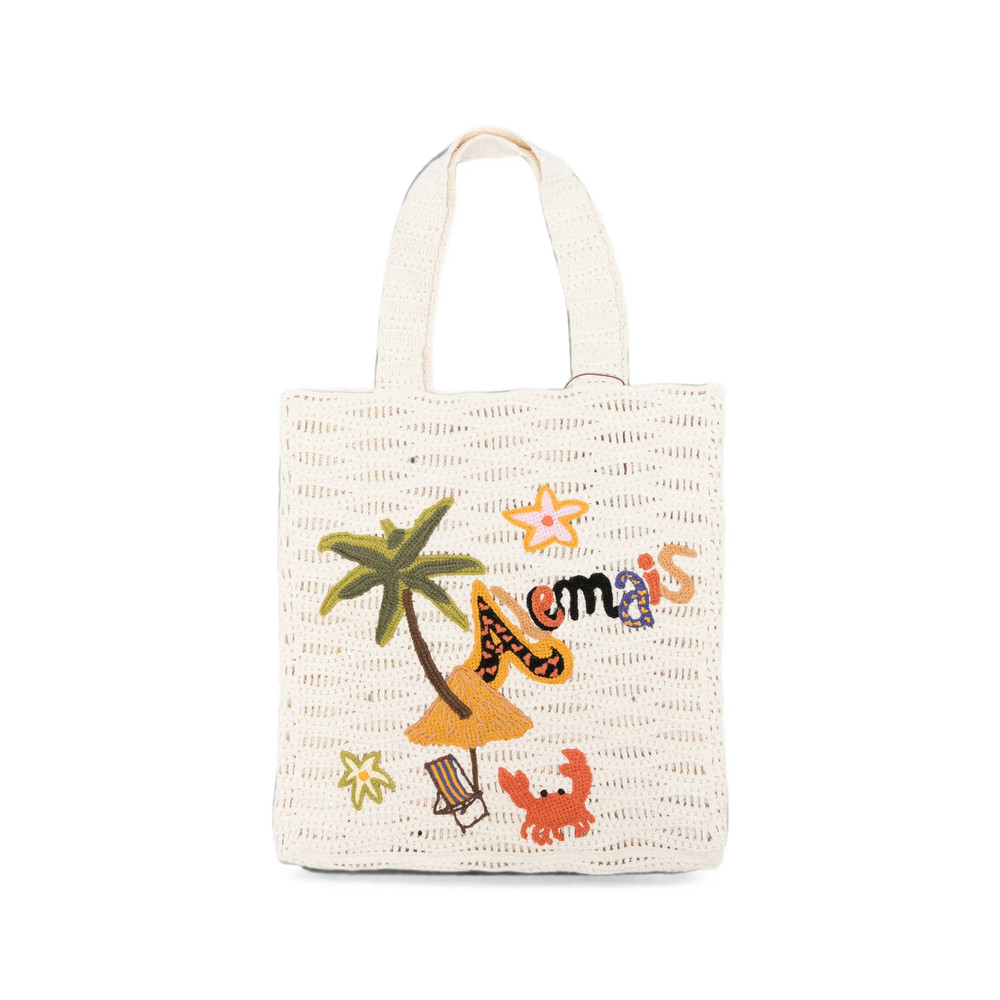 Alemais Island Cove Embroidered Crochet Tote Bag