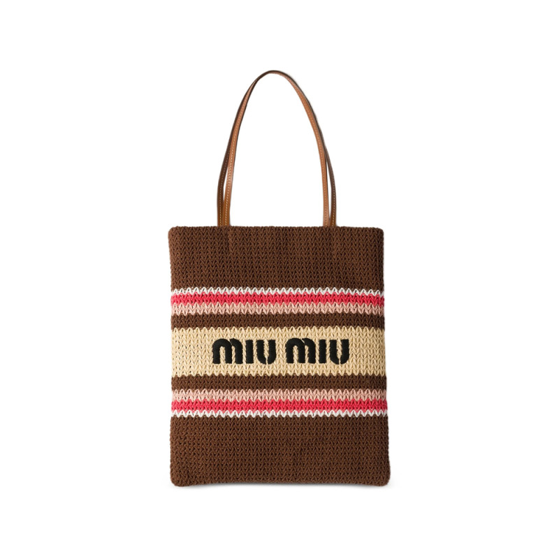 Miu Miu Logo-embroidered Tote Bag