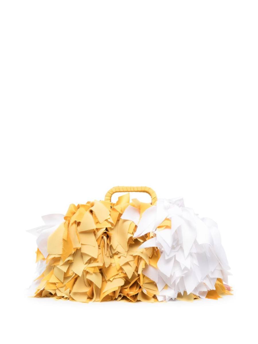 fringed colour-block tote bag