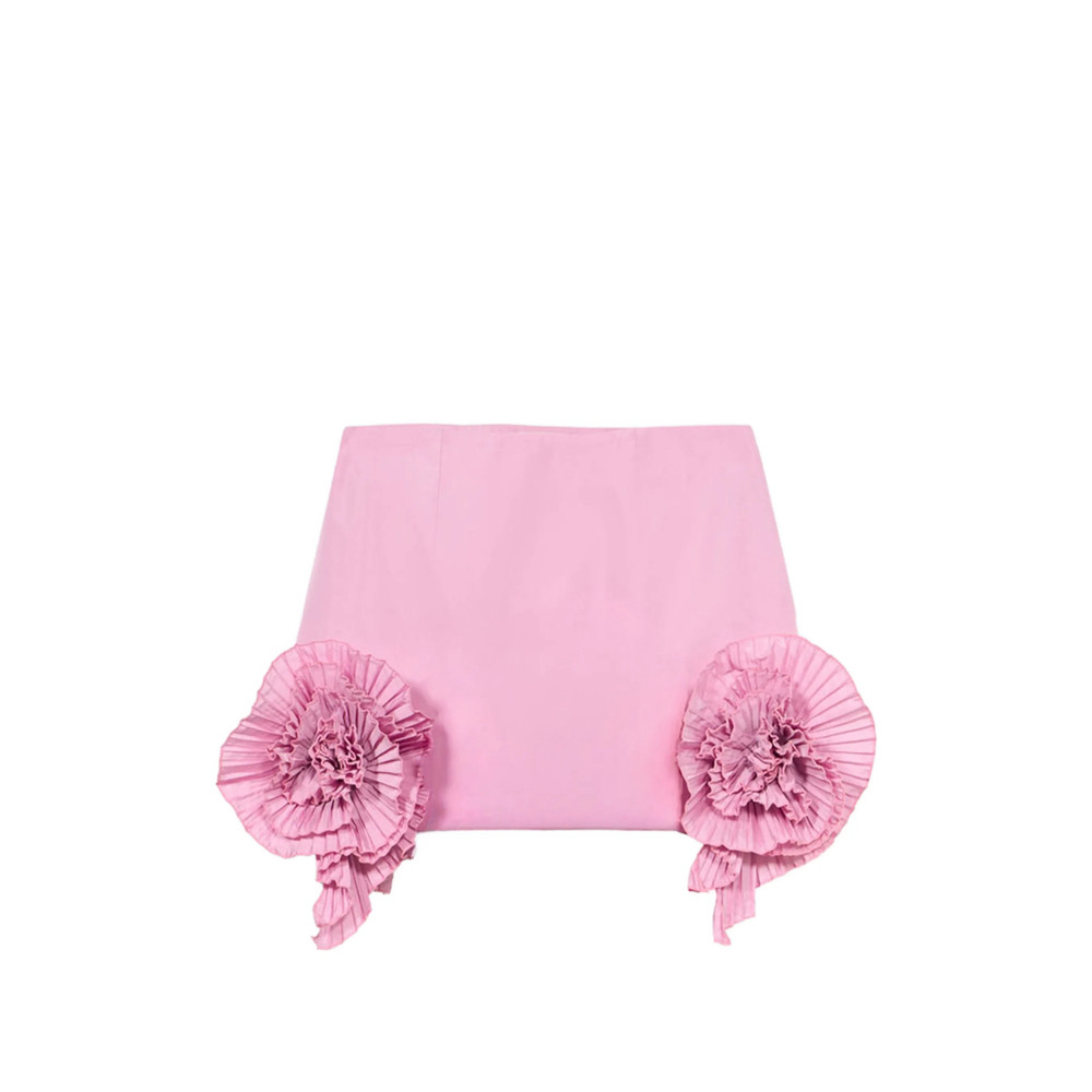 Blumarine Rose-detail Taffeta Mini Skirt