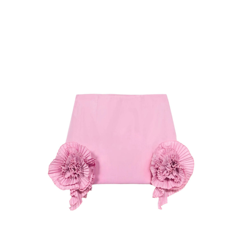 Blumarine Rose-detail Taffeta Mini Skirt