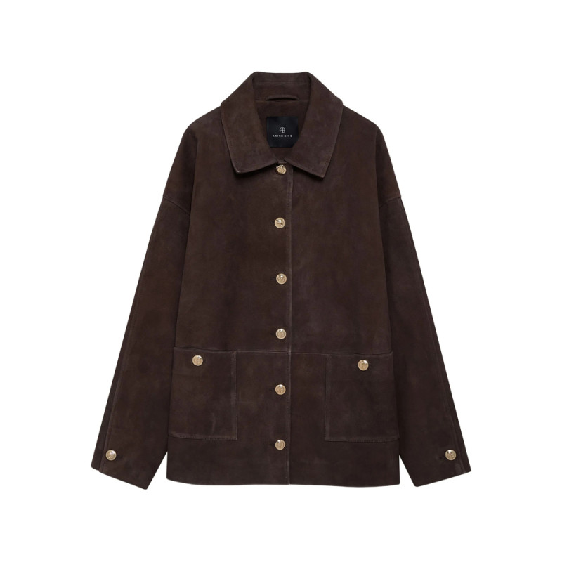 Anine Bing Gold-button Suede Jacket