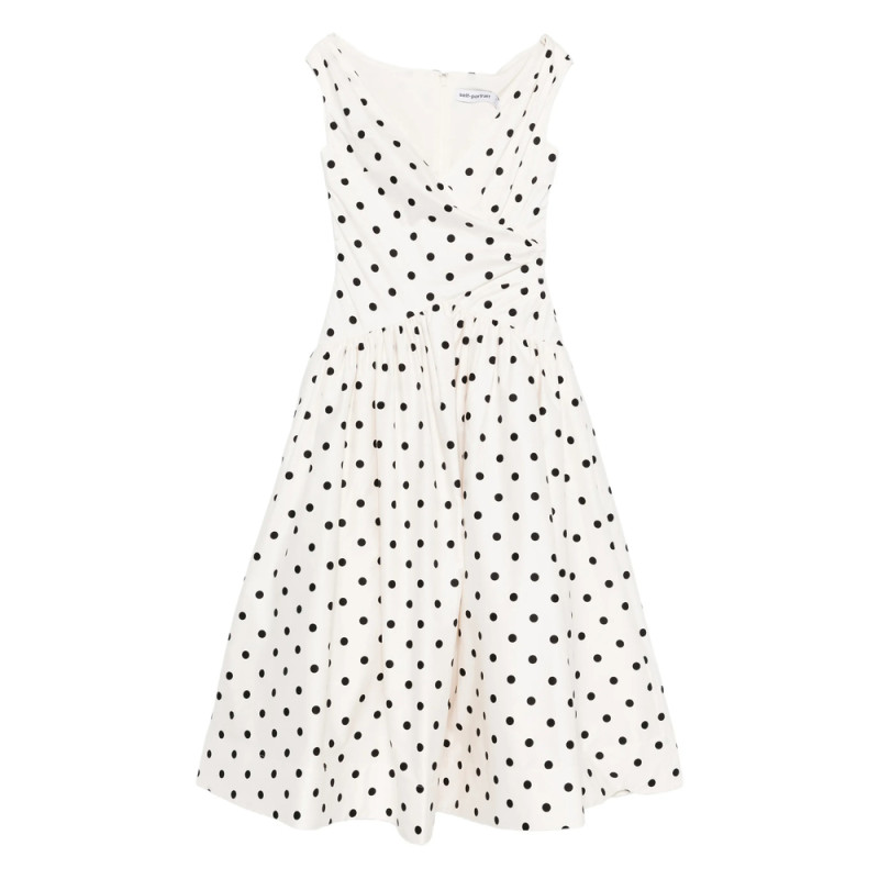 Self-portrait Polka-dot Wrap Midi Dress
