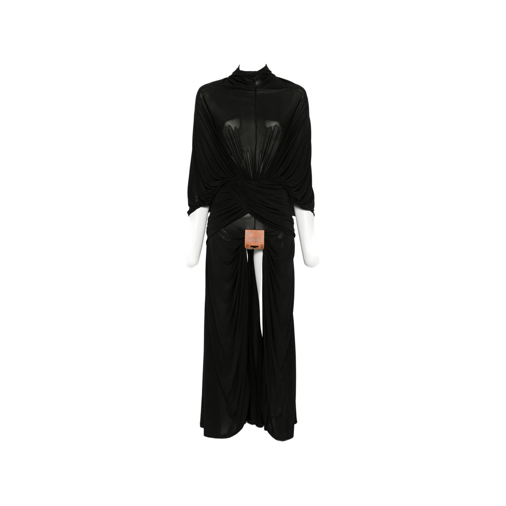 Jean Paul Gaultier Draped Logo-patch Maxi Dress