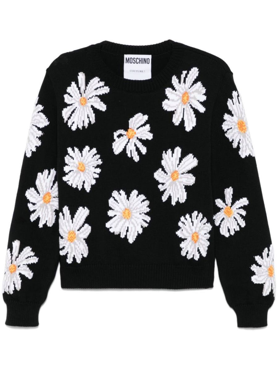 floral-jacquard sweater