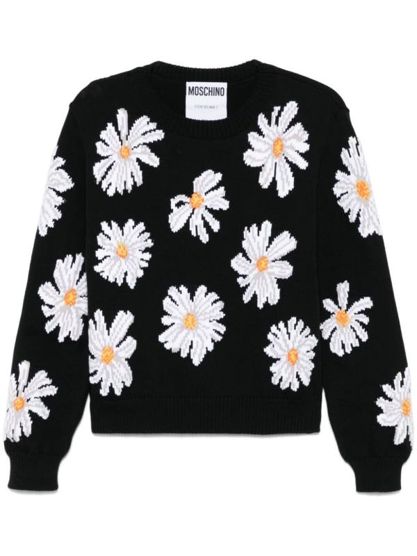 floral-jacquard sweater