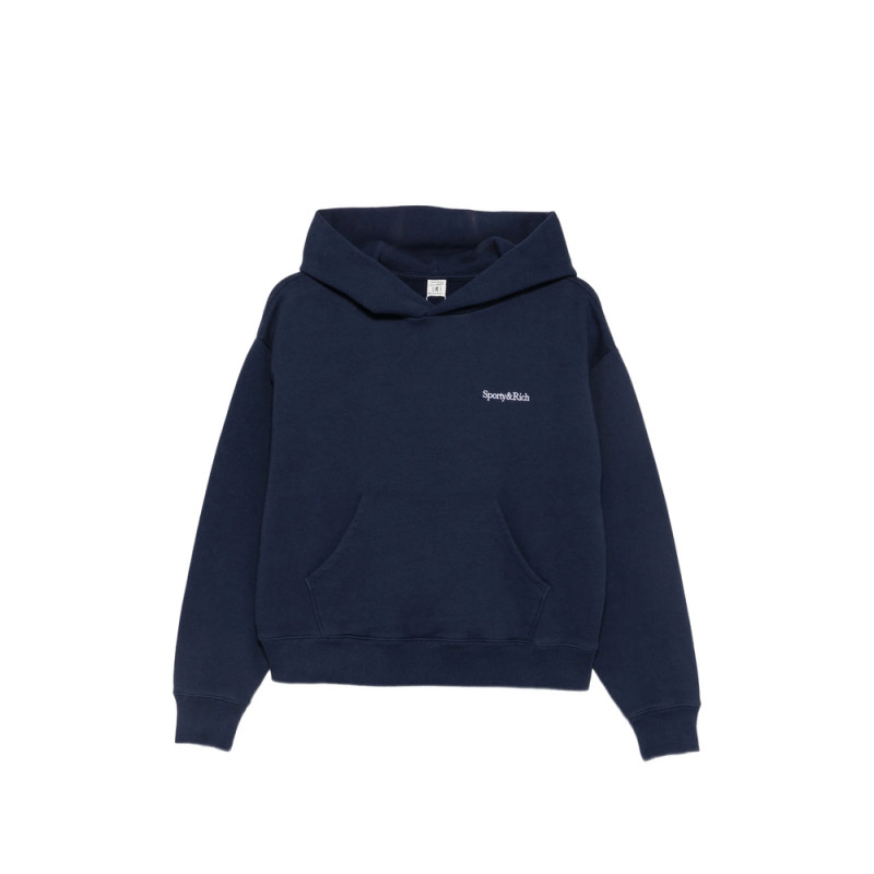 Sporty & Rich Logo-embroidered Pouch-pocket Hoodie