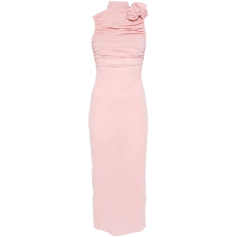 Magda Butrym Ruched Mock-neck Midi Dress
