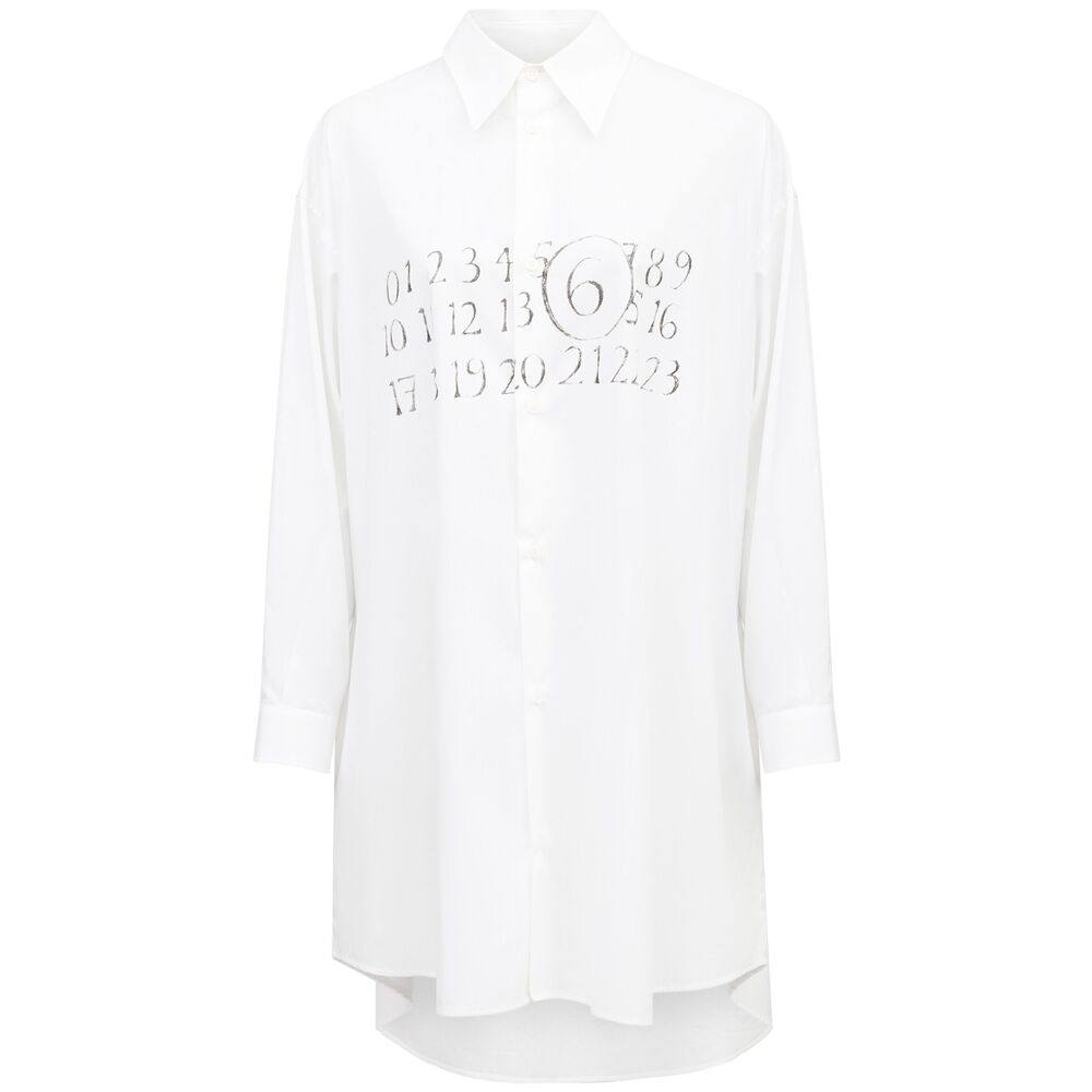 Mm6 Maison Margiela Signature Numbers Motif Shirt Dress