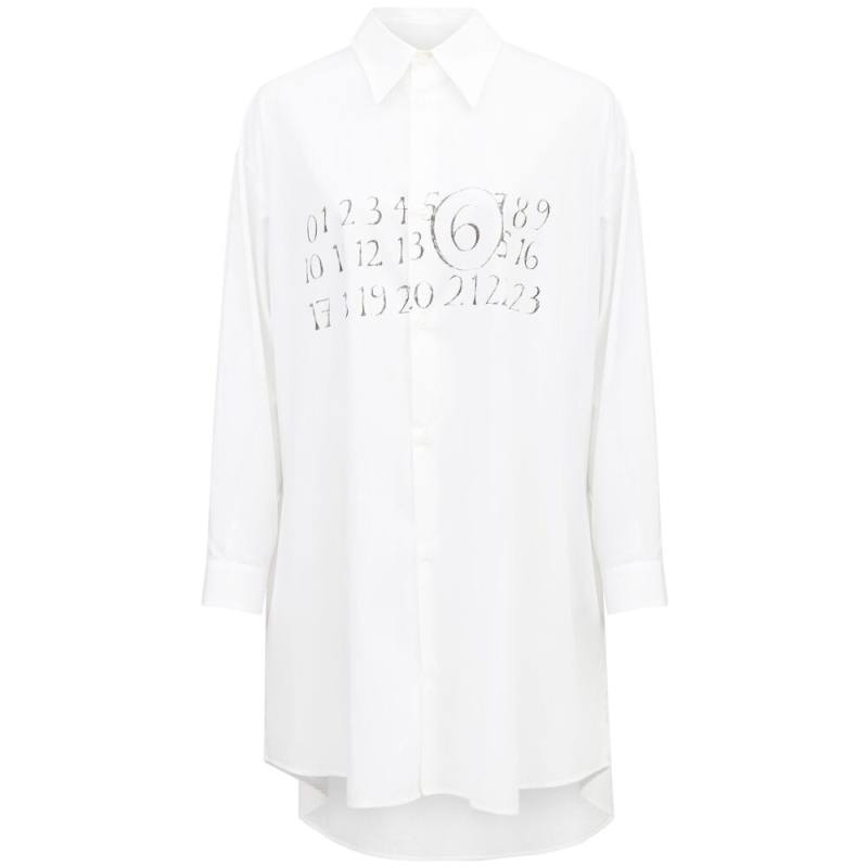Mm6 Maison Margiela Signature Numbers Motif Shirt Dress