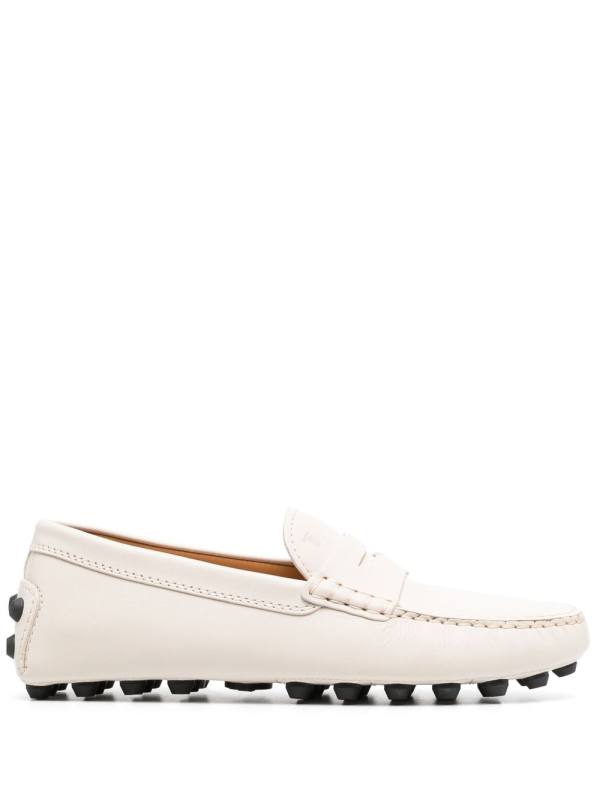penny-slot leather loafers