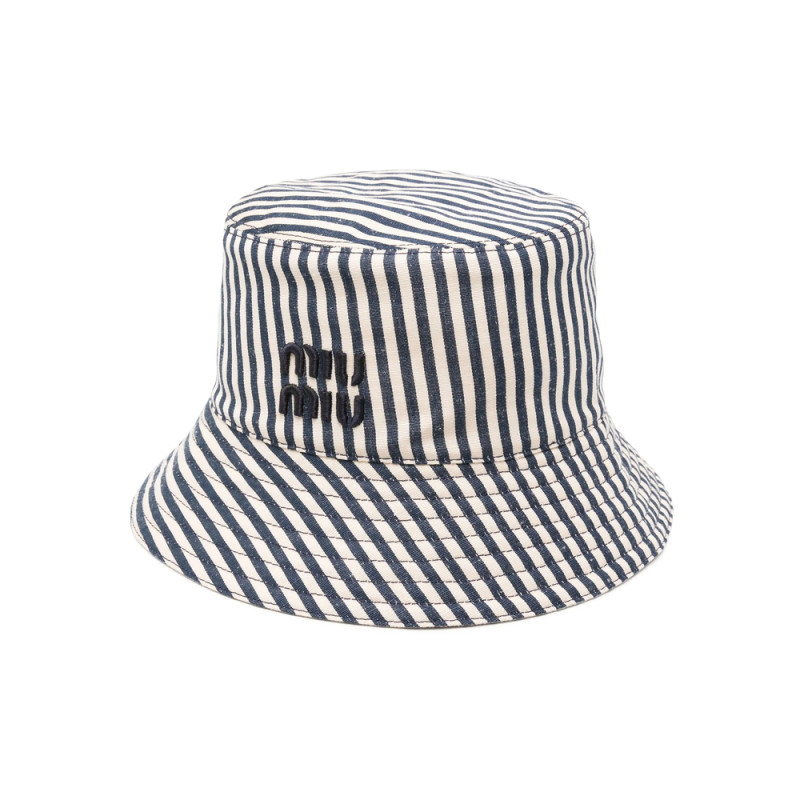 Miu Miu Striped Bucket Hat