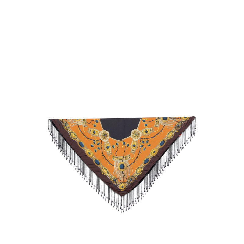 Etro Jewellery-print Beaded-fringe Scarf