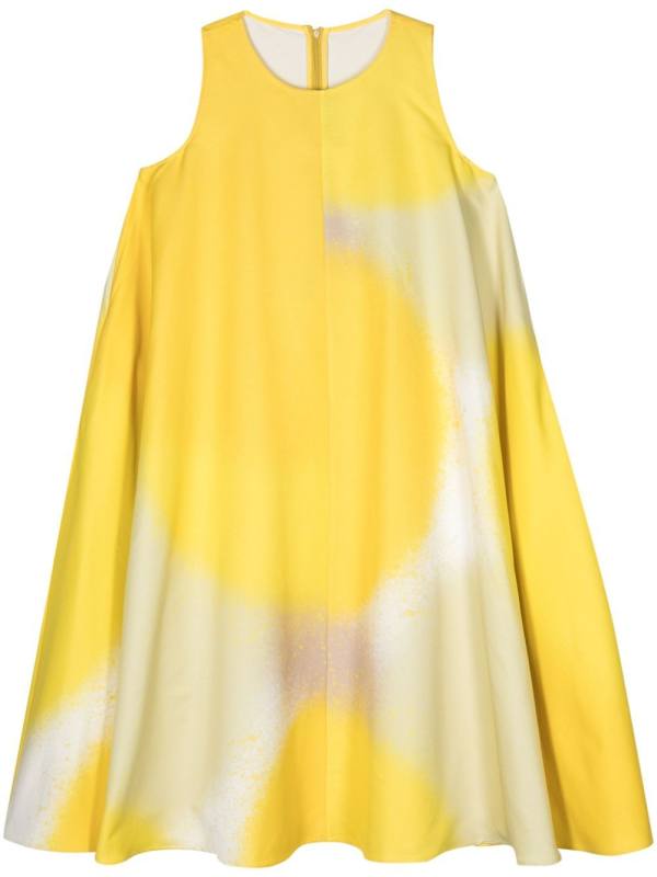 spray-paint faille midi dress