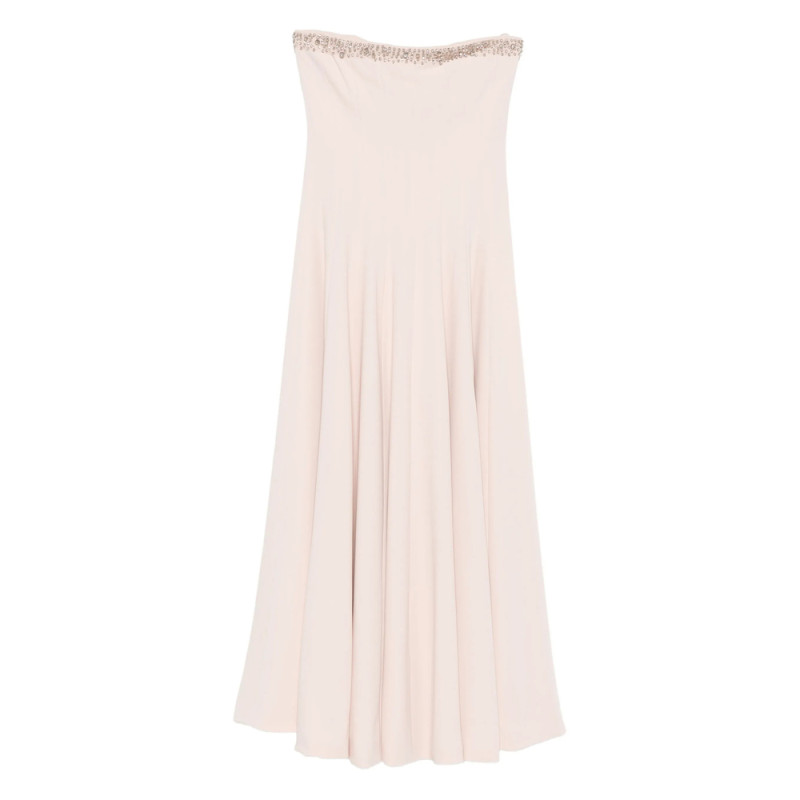 Costarellos Beaded-embellished Strapless Dress