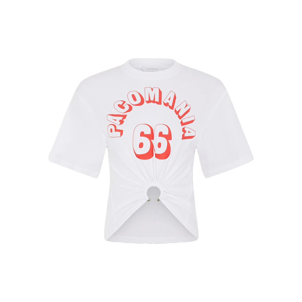 Rabanne Printed Piercing Cotton T-shirt
